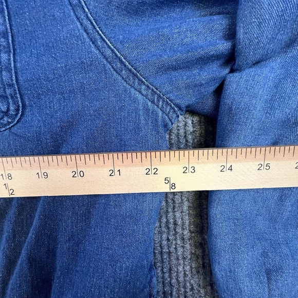 Wrangler Authentics Sherpa Lined Denim Shirt Jacket Men's Medium Blue Jean - Picture 11 of 14